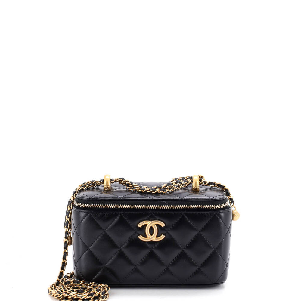 Chanel Small Perfect Fit Vanity Case with Chain Quilted Calfskin